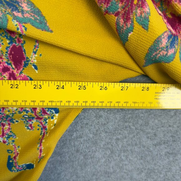 Flying Tomato Mustard Floral Kimono Crop Wrap Top L – Boho, 3/4 Dolman Sleeves - Picture 8 of 9